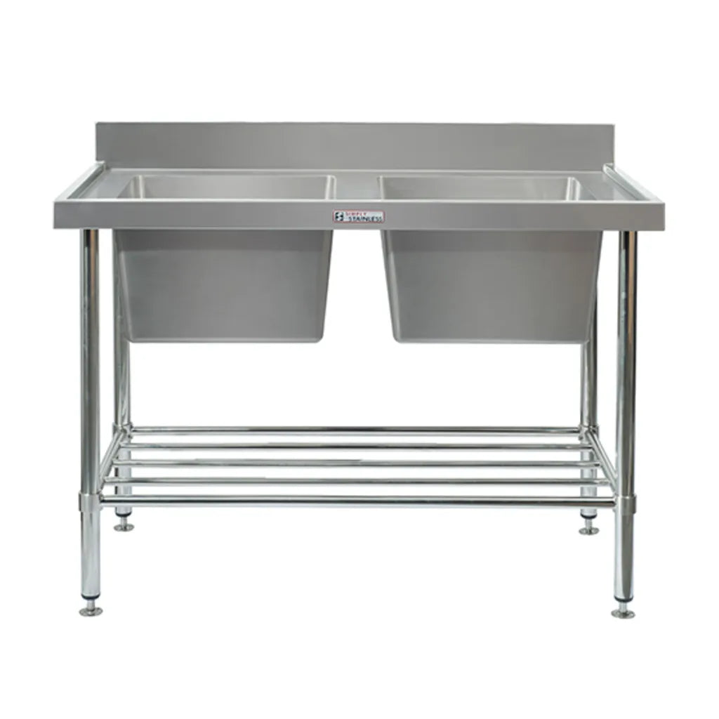 Simply Stainless Double Bowl Sink Bench SS06